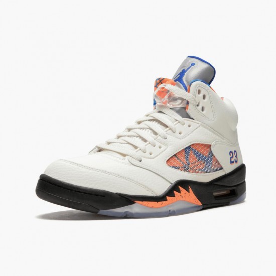 Air Jordan 5 Retro "International Flight" Unisex Basketball Shoes Sail/Racer Blue-Cone-Black 136027 148 AJ5 Jordan Sneakers