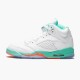 Air Jordan 5 Retro "Light Aqua" Unisex Basketball Shoes White/Crimson Pulse-Light Aqua 440892 100 AJ5 Jordan Sneakers