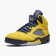 Air Jordan 5 Retro Michigan (2019) Women Men Amarillo/College Navy CQ9541 704