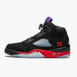 Air Jordan 5 Retro "Top 3" Mens Basketball Shoes Black/Fire Red-Grape Ice-New E CZ1786 001 AJ5 Jordan Sneakers