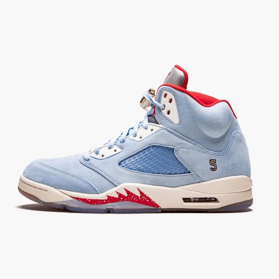 Air Jordan 5 Retro Trophy Room "Ice Blue" Unisex Basketball Shoes Ice Blue/University Red-Sail-M CI1899 400 AJ5 Jordan Sneakers