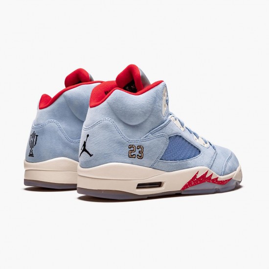 Air Jordan 5 Retro Trophy Room "Ice Blue" Unisex Basketball Shoes Ice Blue/University Red-Sail-M CI1899 400 AJ5 Jordan Sneakers