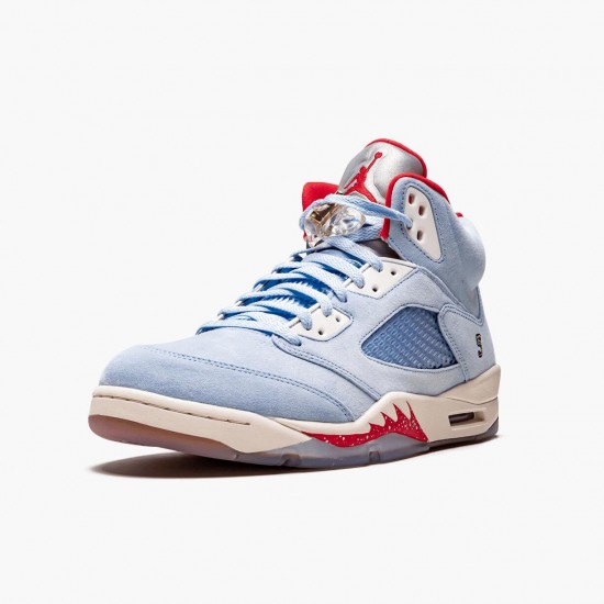 Air Jordan 5 Retro Trophy Room "Ice Blue" Unisex Basketball Shoes Ice Blue/University Red-Sail-M CI1899 400 AJ5 Jordan Sneakers