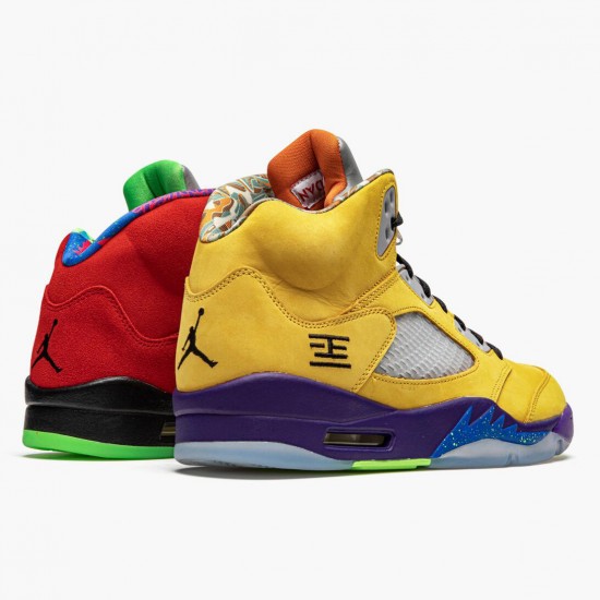 Air Jordan 5 Retro "What The" Mens Basketball Shoes Varsity Maize/Court Purple-Gho CZ5725 700 AJ5 Jordan Sneakers