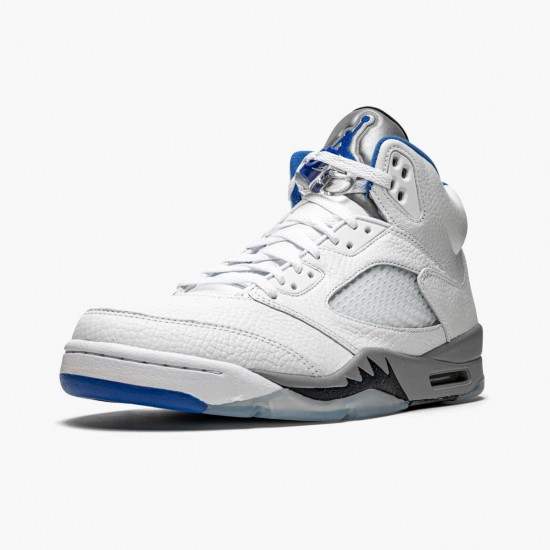 Air Jordan 5 Retro "White Stealth" DD0587 140 White/Stealth-Black-Hyper Roya Mens AJ5 Jordan Sneakers