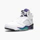 Nike Air Jordan 5 Retro "Grape" White/New Emerald-Grp Ice-Blk Mens Basketball Shoes 136027 108 AJ5 Sneakers