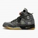 OFF-WHITE x Air Jordan 5 Retro SP 'Muslin' Black/Muslin-Fire Red Basketball Shoes CT8480 001 AJ5 Sneakers