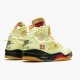 OFF-WHITE x Air Jordan 5 Retro "Sail" Mens Basketball Shoes Sail/Fire Red-Muslin-Black DH8565 100 AJ5 Jordan Sneakers