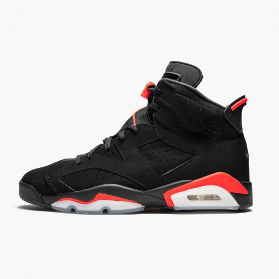 Air Jordan 6 Retro "Black Infrared" Mens Basketball Shoes 384664 060 Black/Infrared AJ6 Black Jordan Sneakers