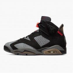 Air Jordan 6 Retro "PSG Paris Saint-Germain" Unisex Basketball Shoes CK1229 001 Iron Grey/Infrared 23-Black AJ6 Black Jordan Sneakers