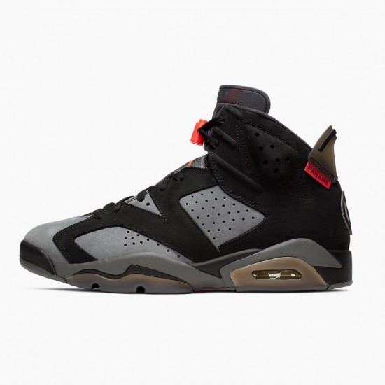 Air Jordan 6 Retro "PSG Paris Saint-Germain" Unisex Basketball Shoes CK1229 001 Iron Grey/Infrared 23-Black AJ6 Black Jordan Sneakers