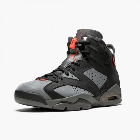 Air Jordan 6 Retro "PSG Paris Saint-Germain" Unisex Basketball Shoes CK1229 001 Iron Grey/Infrared 23-Black AJ6 Black Jordan Sneakers