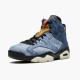 Air Jordan 6 Retro"Washed Denim" Unisex Basketball Shoes CT5350-401 Black-Sail/Varsity Red AJ6 Black Jordan Sneakers