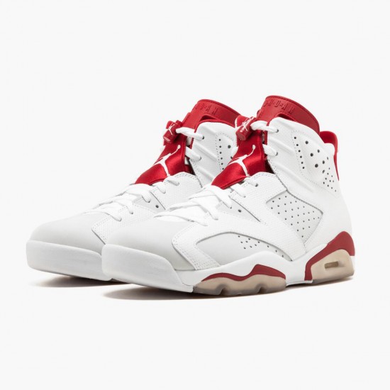 Air Jordan Retro 6 "Alternate" Unisex Basketball Shoes 384664 113 White/Gym Red-Pure Platinum AJ6 Black Jordan Sneakers