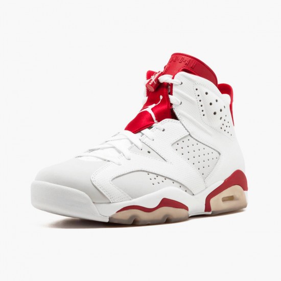 Air Jordan Retro 6 "Alternate" Unisex Basketball Shoes 384664 113 White/Gym Red-Pure Platinum AJ6 Black Jordan Sneakers