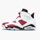 Air Jordan Retro 6 "Carmine" Unisex Basketball Shoes 384664 160 White/Carmine-Black AJ6 Black Jordan Sneakers