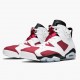 Air Jordan Retro 6 "Carmine" Unisex Basketball Shoes 384664 160 White/Carmine-Black AJ6 Black Jordan Sneakers