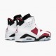 Air Jordan Retro 6 "Carmine" Unisex Basketball Shoes 384664 160 White/Carmine-Black AJ6 Black Jordan Sneakers