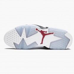 Air Jordan Retro 6 "Carmine" Unisex Basketball Shoes 384664 160 White/Carmine-Black AJ6 Black Jordan Sneakers