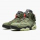 Travis Scott x Air Jordan 6 Retro "Olive" Unisex Basketball Shoes CN1084 200 Medium Olive/Black-Sail/Univer AJ6 Black Jordan Sneakers